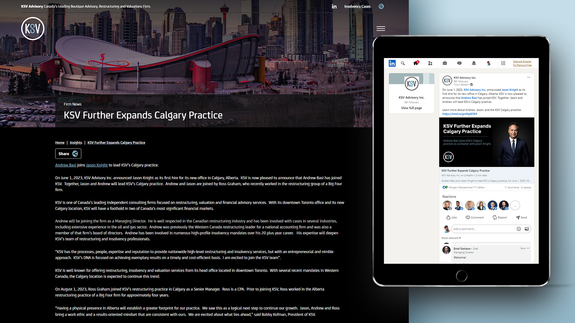KSV Needs Website and Social Media Communications Designed