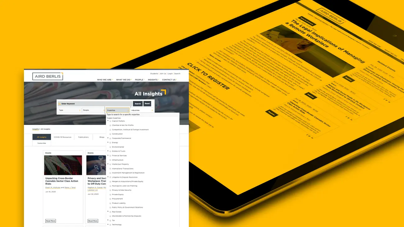 Aird Berlis_Web design_Website development_Insights page