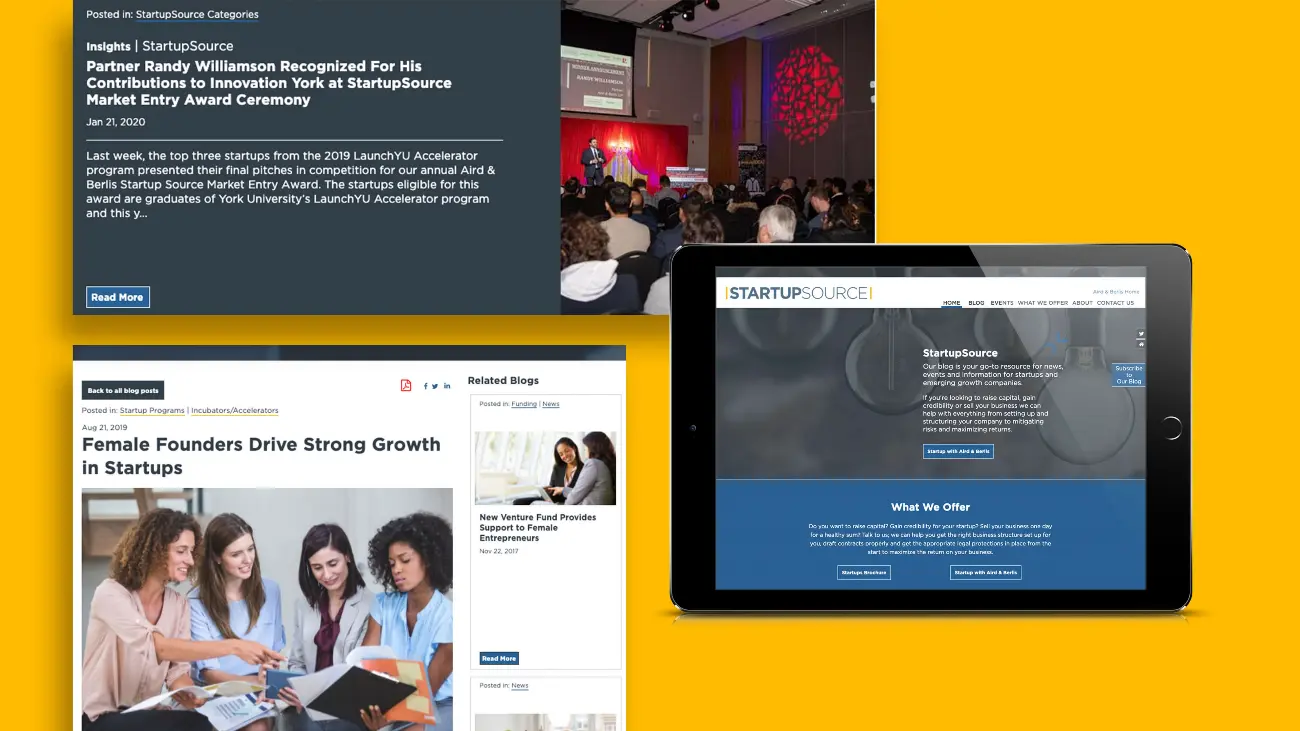 Aird Berlis_Web design_Website development_Starup Source page design