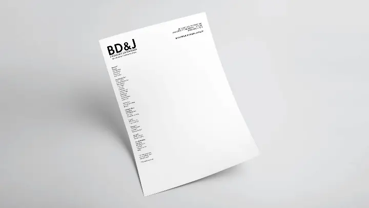 BDJ Injury Lawyers_BDJ_Stationery Design and Business Card_Letterhead design