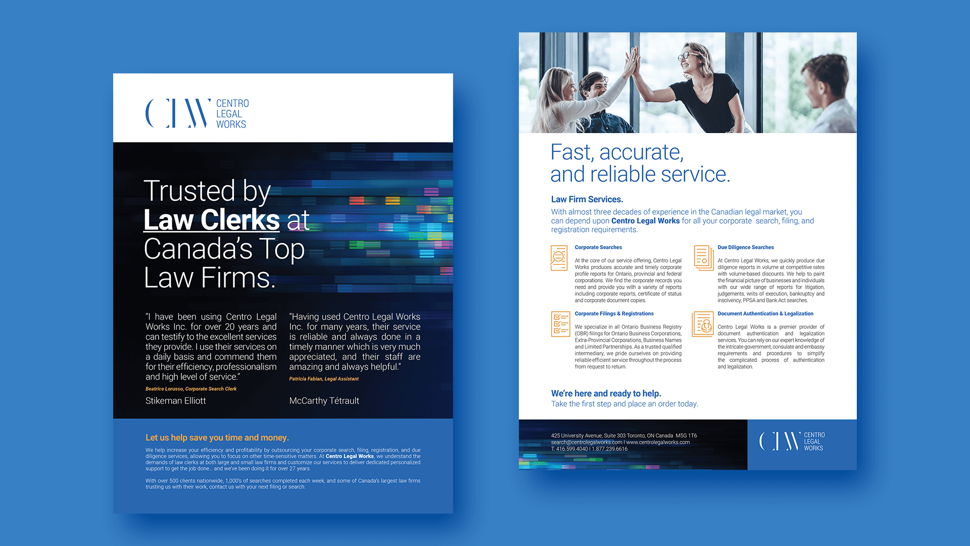 Centro Legal Works: Brochure Design