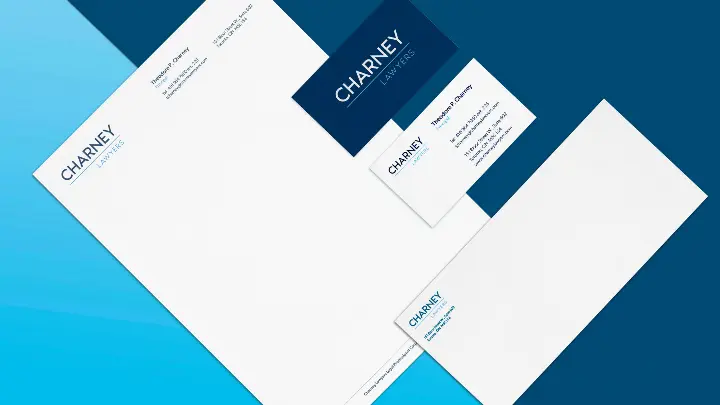 Charney Lawyers_Stationery design_Business Card design_Letterhead design_Envelope design