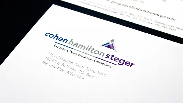 Cohen Hamilton Steger_CHS_Stationery design_Letterhead design_Top and close up view
