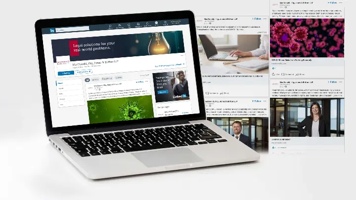 MacDonald Illig Jones Britton LLP_Social Media marketing_LinkedIn_Laptop View
