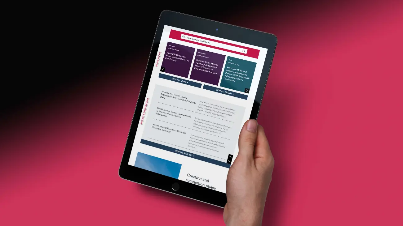 MacDonald Illig Jones Britton LLP_Web Design_Website Development_Tablet View_Resources