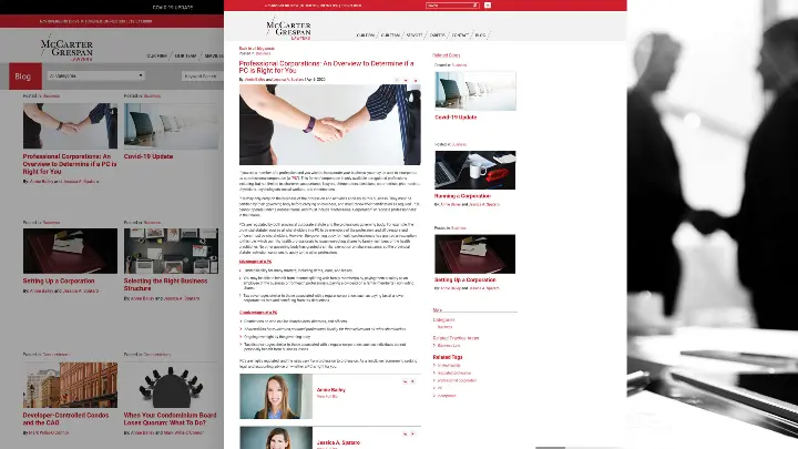 McCarter Grespan Beynon Weir PC_Web Development_Blog