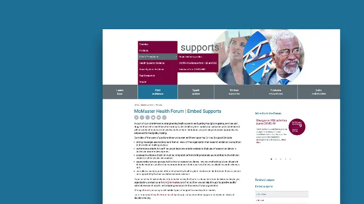 McMaster University Health Forum_Web design_Website development_Home page design_Embed Supports