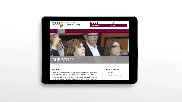 McMaster University Institute for Research on Aging_MIRA_Web design_Website Development_About us page design_Tablet view