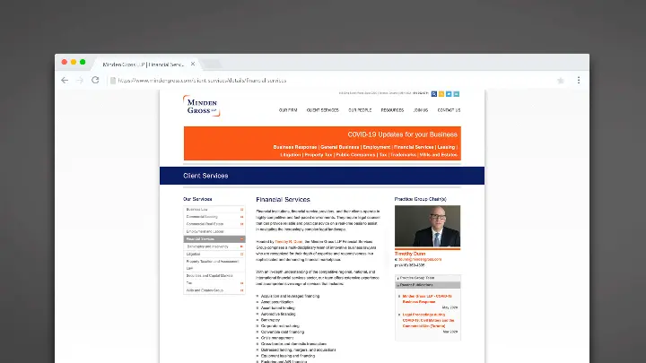 Minden Gross_Web design_Website development_Services page_Financial Services