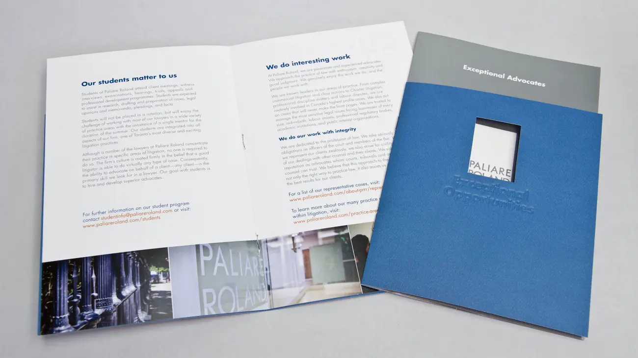 Paliare Roland Rosenberg Rothstein: Brochure Design