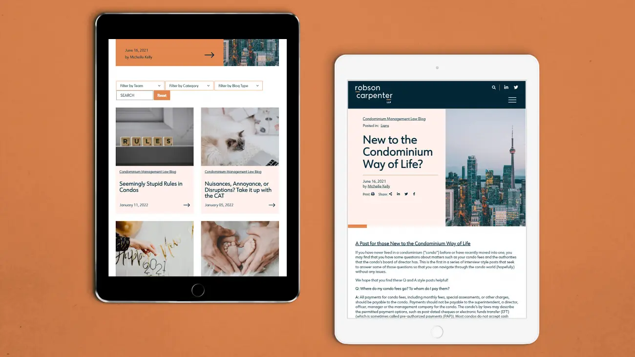 Robson-Carpenter_Website_Blog-List-and-Detail-Page-on-Two-Tablets3