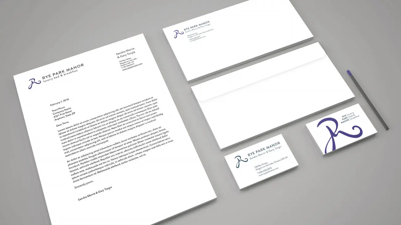 Rye Park Manor Stationery Design and Business Cards