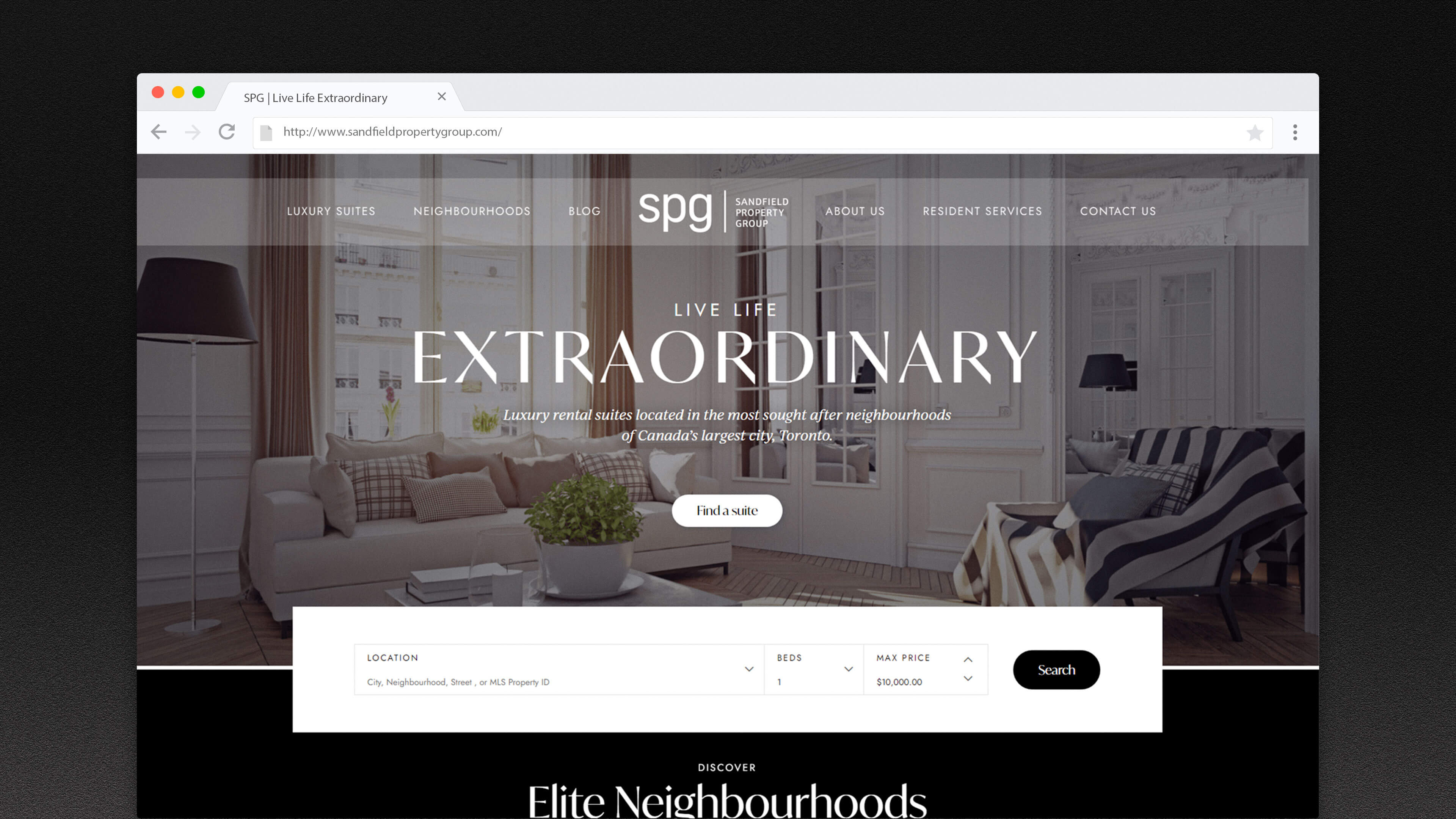 Sandfield Property Group_SPG_Search Engine Optimization_Website design_Web development_UI elements_homepage banner