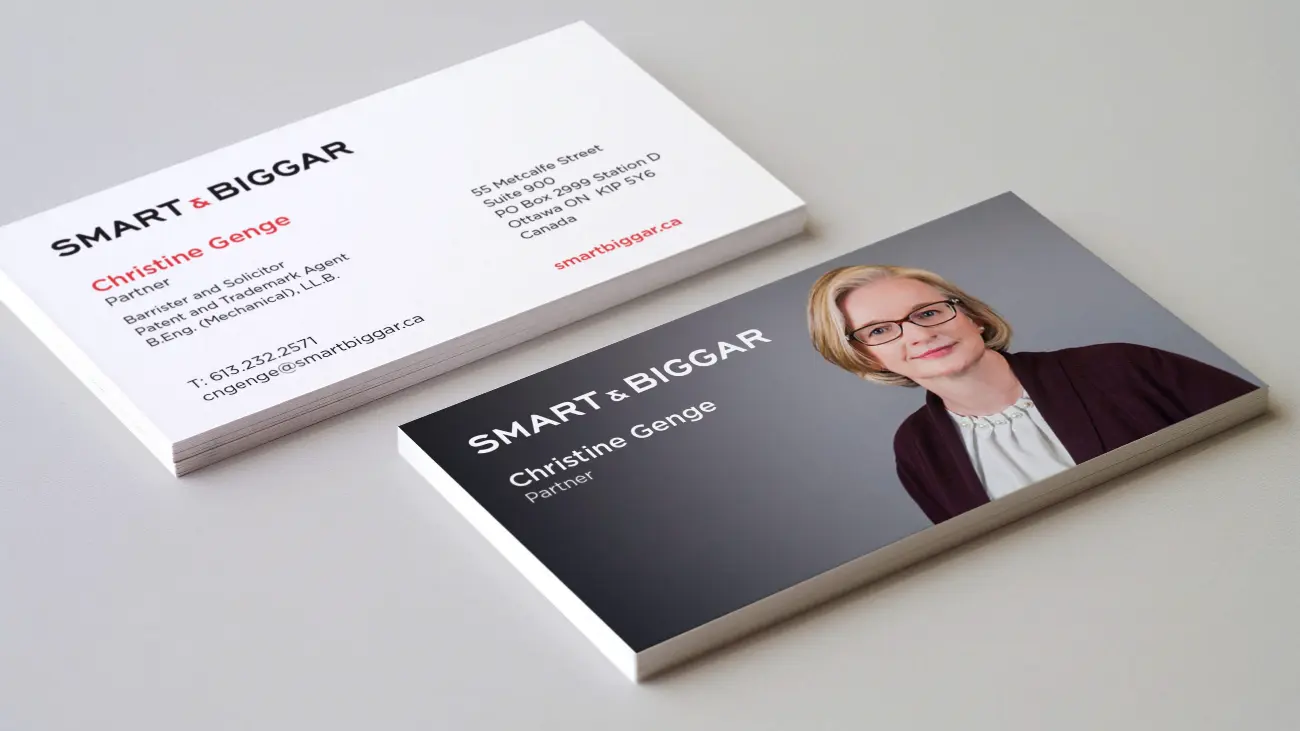 Smart Biggar_S B_Stationery Design and Business Cards_Alternate business card design with photo