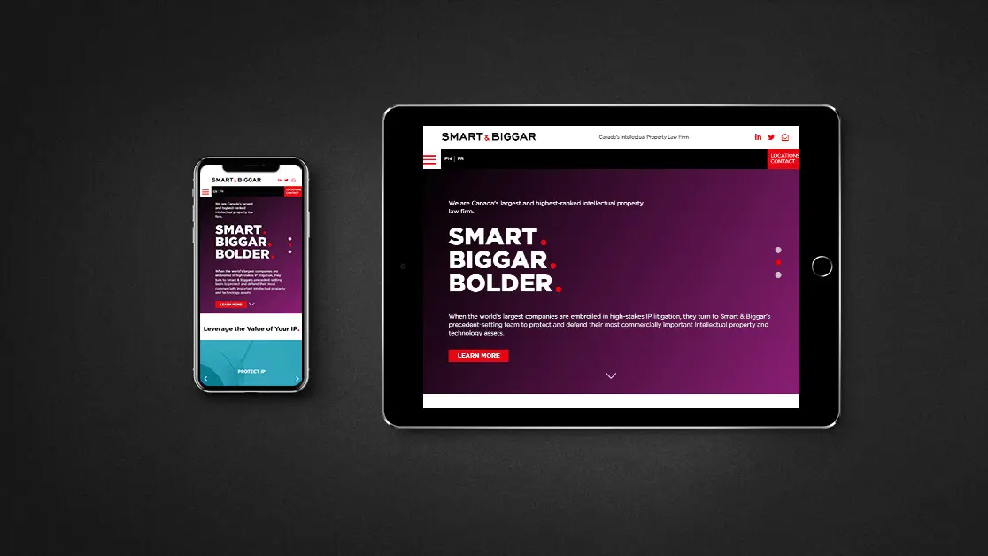 Smart Biggar_S B_Web design_Web development_Home page_Tablet view_01