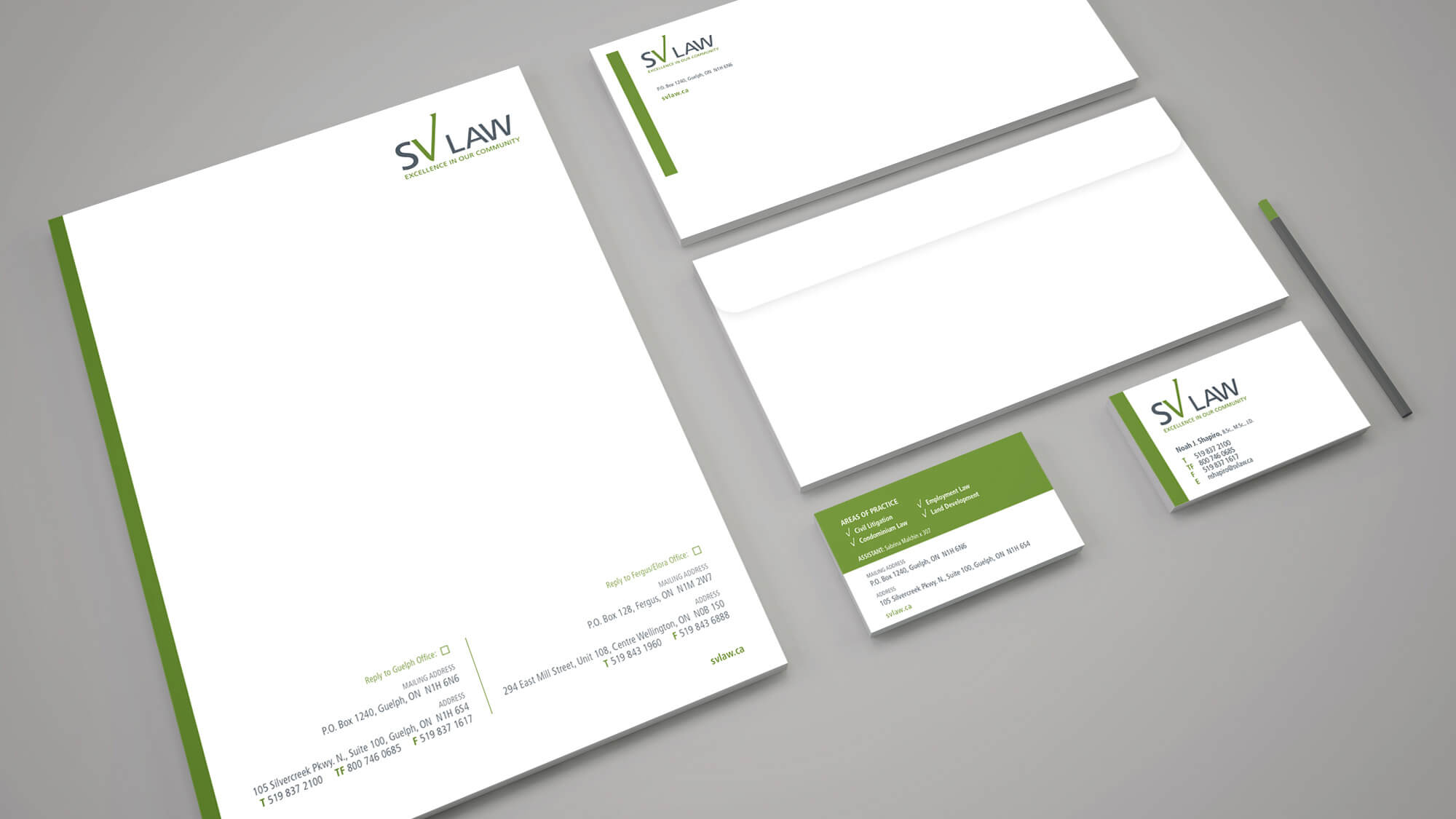SV Law Stationery Design and Business Cards
