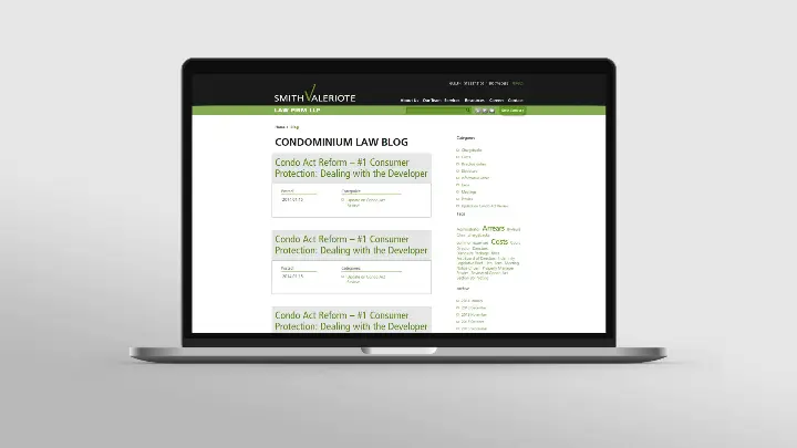 Smith Valeriote LLP_SV Law_Website design_Web development_2013_Blog page