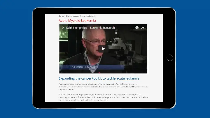 Terry Fox Research Institute_TFRI_Web Design_Website Development_Webiste 2015_Tablet 1