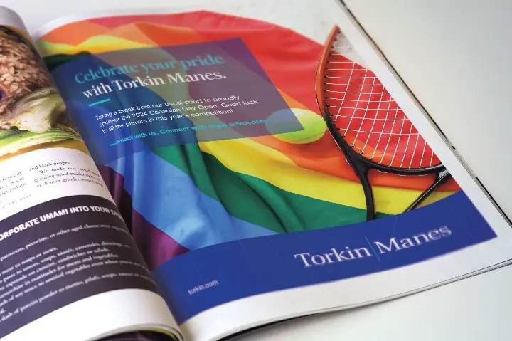 Torkin Manes Advertisement in a Magazine